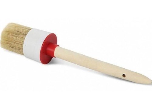 Кисть круглая, №12 (45мм), натуральная щетина, деревянная ручка, стандарт, "SPARTA" / 820825