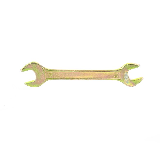 Ключ рожковый, 14 x 15 мм, желтый цинк, "СИБРТЕХ" /14308