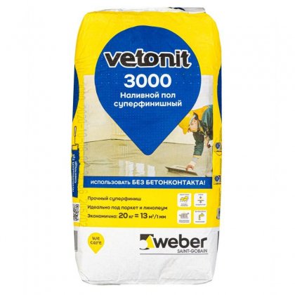 Наливной пол Weber Vetonit 3000 (0-5мм), 20 кг
