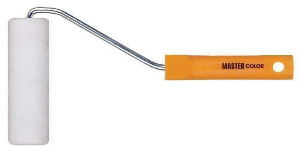 Валик пенополиэстер мелкопористый, 35 х 100 мм, бюгель 6 мм, с ручкой 27см желт