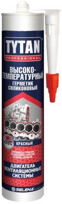 Герметик силиконовый высокотемпературный "TYTAN Professional", красный, 310мл / 74614