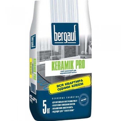 Клей для плитки усиленный Bergauf Keramik Pro, (5 кг)