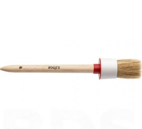Кисть круглая, №14 (50мм), натуральная щетина, деревянная ручка, стандарт, "HOGER"/1010050