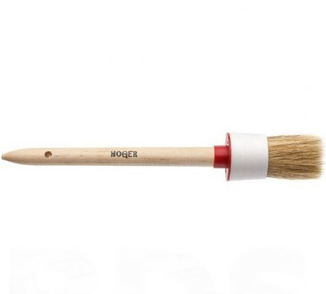 Кисть круглая, №16 (55мм), натуральная щетина, деревянная ручка, стандарт, "HOGER"/1010055
