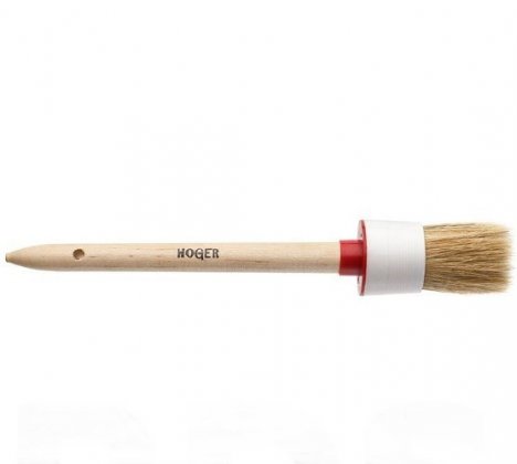 Кисть круглая, №4 (25мм), натуральная щетина, деревянная ручка, стандарт, 