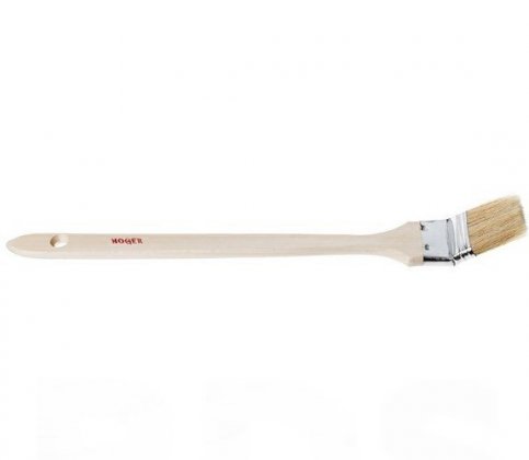 Кисть радиаторная, 1.5" (38мм), натуральная щетина, деревянная ручка, "HOGER" /1020038