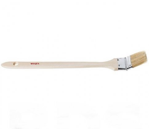 Кисть радиаторная, 3.0" (75мм), натуральная щетина, деревянная ручка, "HOGER" /1020075
