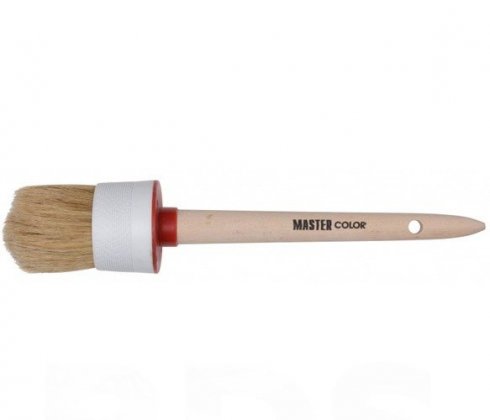 Кисть круглая, натуральная щетина, деревянная ручка, d55 мм