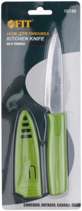 Нож для пикника, нержавеющая сталь, пластиковая ручка, лезвие 100 мм